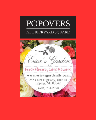 Popovers and Erica's Garden logos on color coded background
