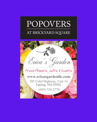 Popovers and Erica's Garden logos on color coded background
